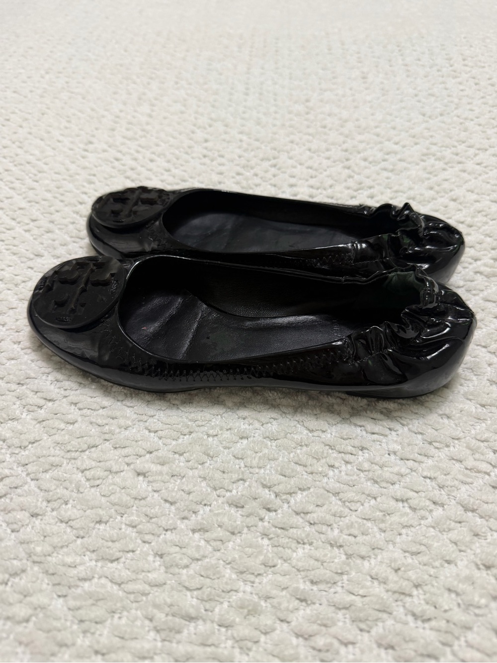 Tory Burch Reva Ballerina Patent Leather Flats Black Shoes Women’s Size 6.5 - Picture 4 of 10